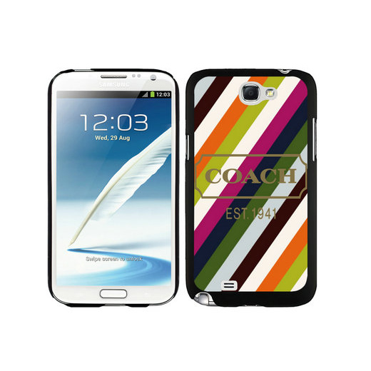 Coach Stripe Multicolor Samsung Note 2 Cases DSZ | Women - Click Image to Close